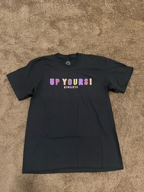 UP YOURS! Concepts Black Graphic Tee Size L NWOT